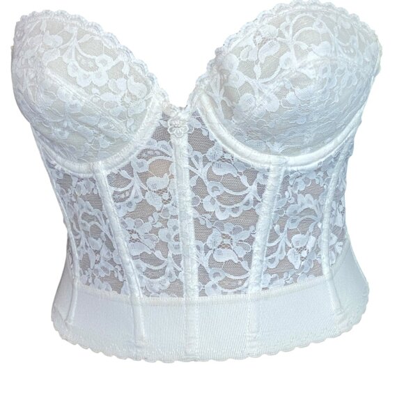 VTG Frederick's of Hollywood White Lace Strapless Corset Bra 34C #114K - Picture 5 of 13